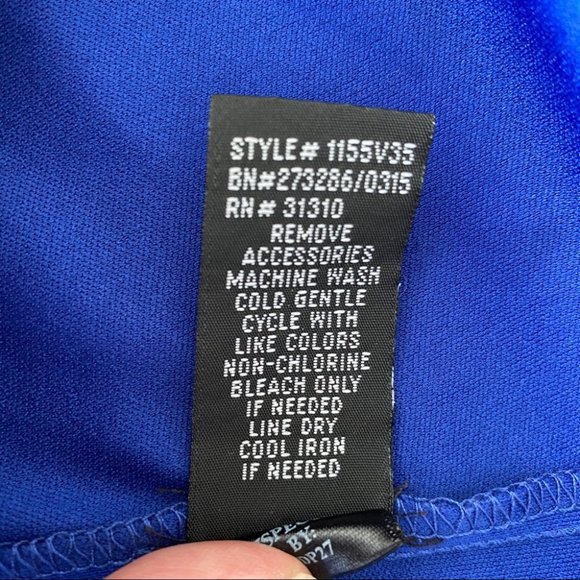 Royal blue mini dress with elasticized waist - Picture 10 of 10